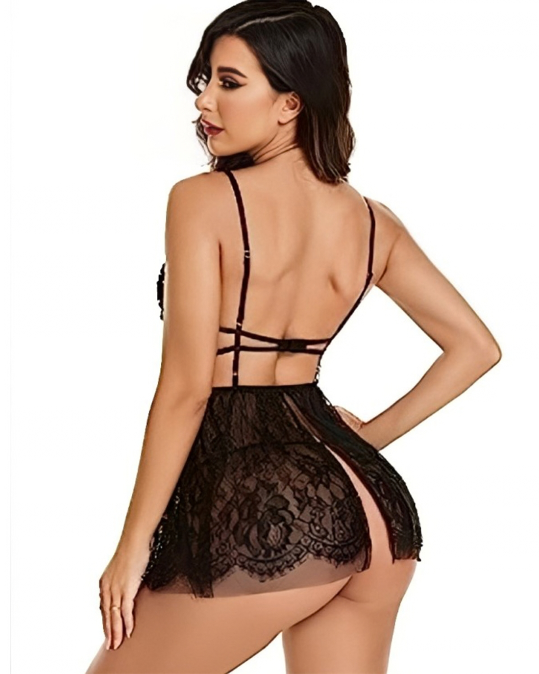 Lace Enchant play & explore black babydoll dress