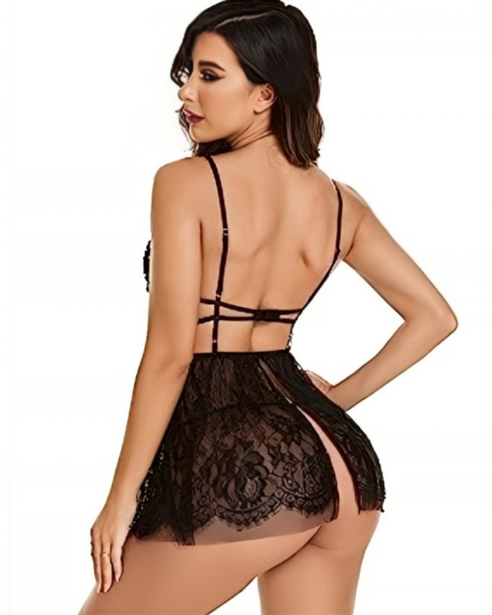 Lace Enchant play & explore black babydoll dress